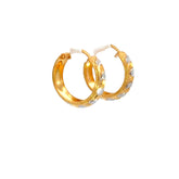 22k Two Tone Gold Small Fashionable Earrings